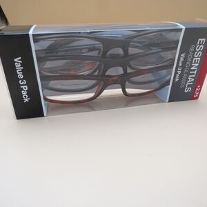 ESSENTIALS Reading Glasses +2.75 Magnification Value 3 Pack Lightweight